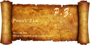 Peszt Zia névjegykártya